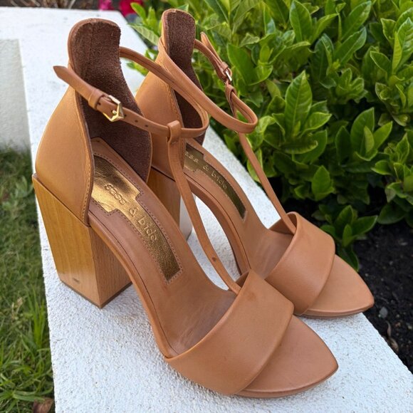 Sass & Bide Tan Leather Block Heel Sandals - Picture 3 of 6